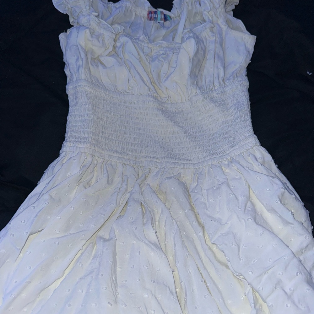 UO White Ruffle Romper